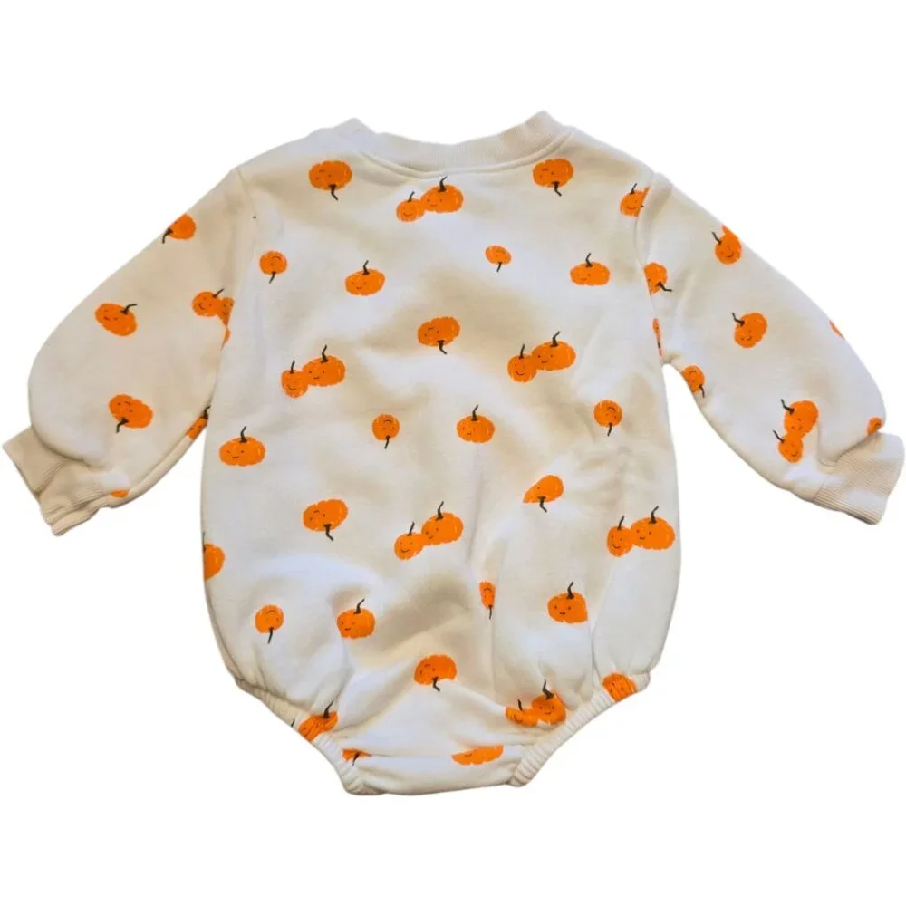Pumpkins for your Pumkin! OLD NAVY Infant Baby Sweatshirt Onesie 3-6m NWOT